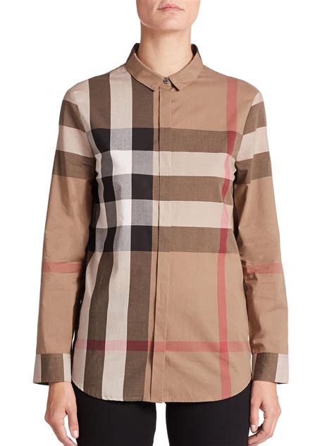 burberry large-check blouse|burberry shirt women sale clearance.